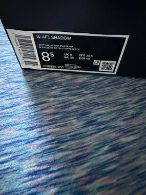 W AF1 Shadow Sneakers - White with Blue Tint & Fireberry